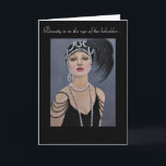 Senhora bonita do vintage, cartão de aniversário<br><div class="desc">A pintura acrílica original do retrato de uma senhora bonita do vintage pela senhora do eterno de Dian ... ... ... A, a elegante e a bonita do vintage decora a parte dianteira deste cartão do aniversário vestido toda acima e apronta-se para party. Dentro de é um verso bonito e...</div>