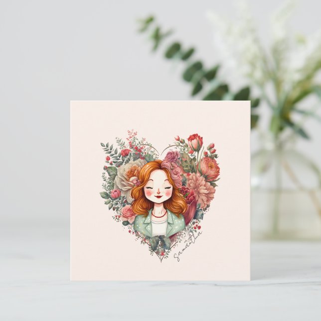 Senhora Bonito Floral Personalizada (Em pé/Frente)
