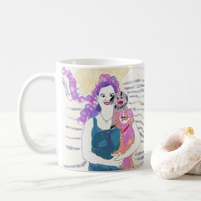 Senhora Caneca de Chin do japonês (Com Donut)