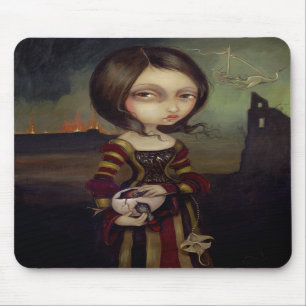Senhora com um ovo Mousepad gótico de Bosch