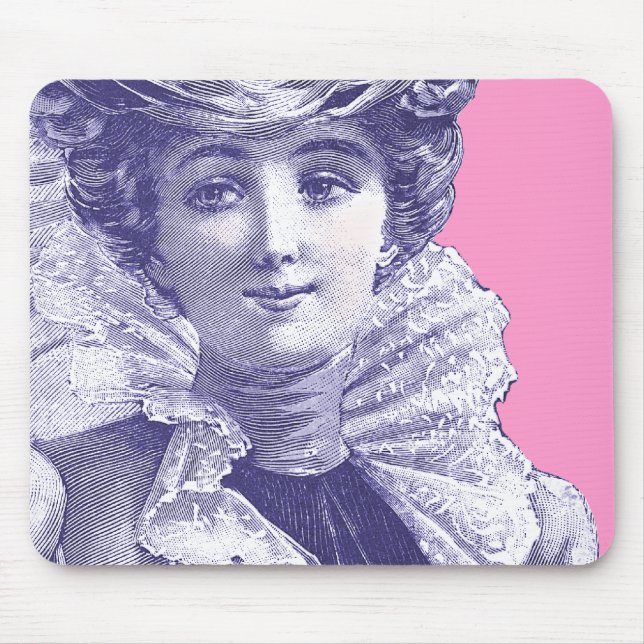 Senhora Cor-de-rosa & Mousepad roxo do Victorian (Frente)