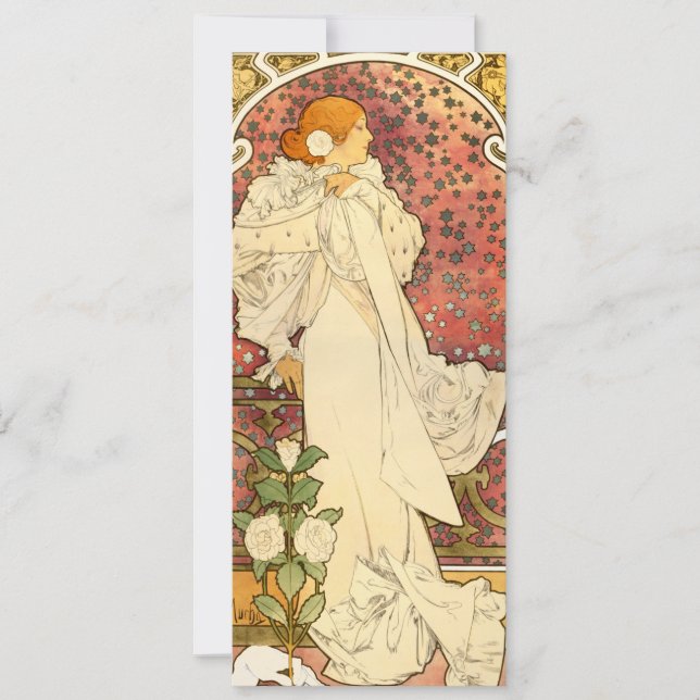 Senhora de Alphonse Mucha dos convites de Camelias (Frente)