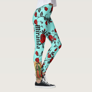 Senhora de Guadalupe Leggings Calças de uso femin