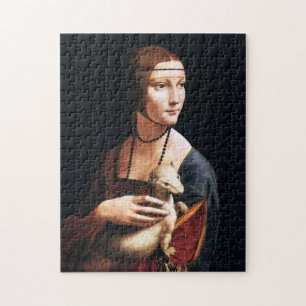 Senhora de Leonardo da Vinci com um quebra-cabeça