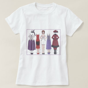 Senhora do art deco do t-shirt da boneca do papel