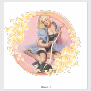 Senhora Doce Com Etiquetas E Etiquetas De Gato