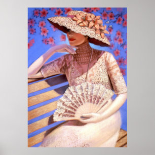 Senhora elegante Decoração Arte Poster Verão do