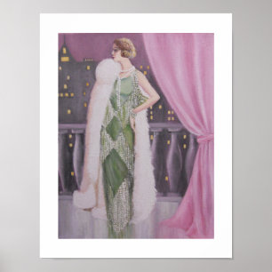 Senhora elegante Um Balcão, poster