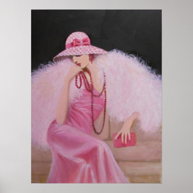 SENHORA EM PINK, POSTER DE ARTE DECO (Frente)