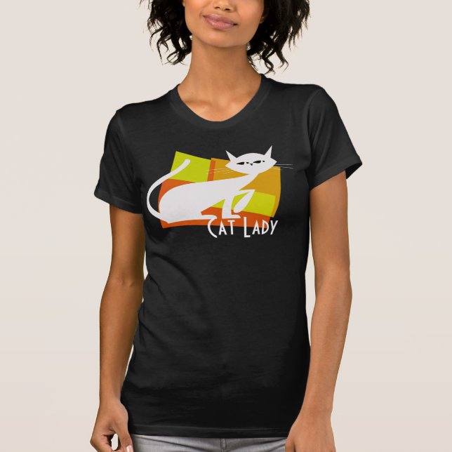 Senhora Gato T-shirt do gato (Frente)