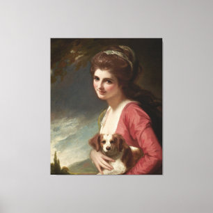 Senhora Hamilton como a arte das canvas de Romney