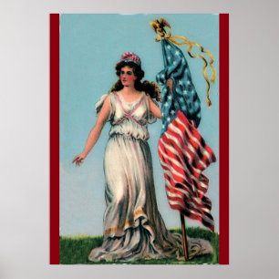 Senhora Liberdade Poster do vintage