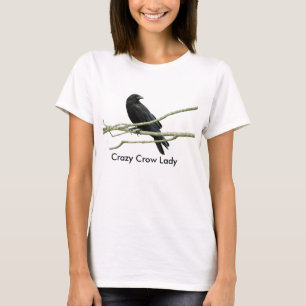 Senhora louca T-shirt do corvo