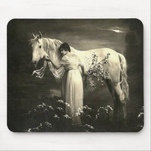 Senhora Mousepad do Victorian do cavalo do vintage