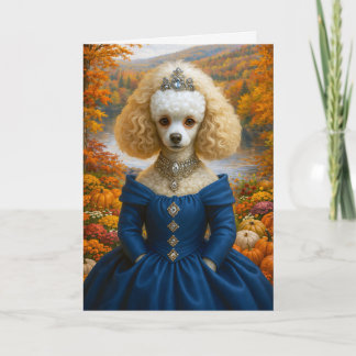 Senhora Outono, cartão em branco de poodle