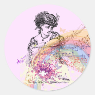 Senhora PrettyPinkMusicColorSplash Etiqueta do