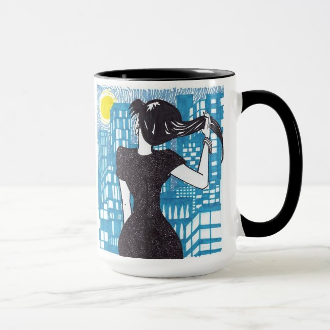 Senhora que olha a caneca da cidade (Direita)