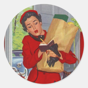 Senhora retro elegante & vida da etiqueta no Burbs