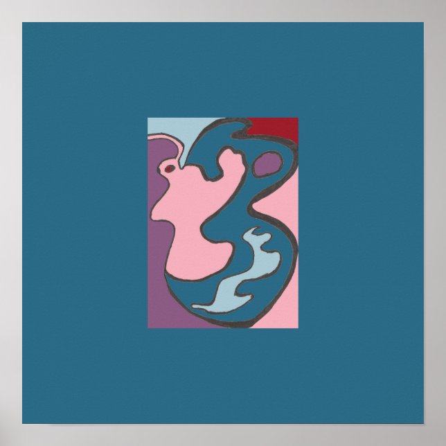 Senhora Rosa Flutterfly Mini Impressão com duas bo (Frente)