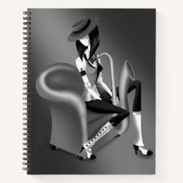 Senhora Saxofonista - Notebook inspirado no Jazz