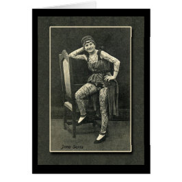 Senhora Tattooed vintage Cartão ou cartão