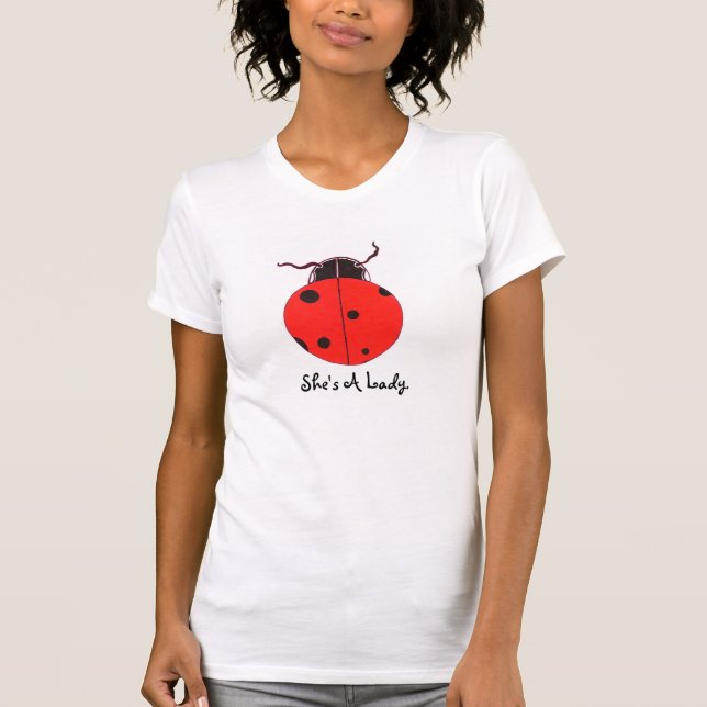Senhora vermelha Desinsetar Indicação Camisa (Frente)