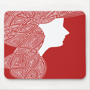 Senhora vermelha Mousepad