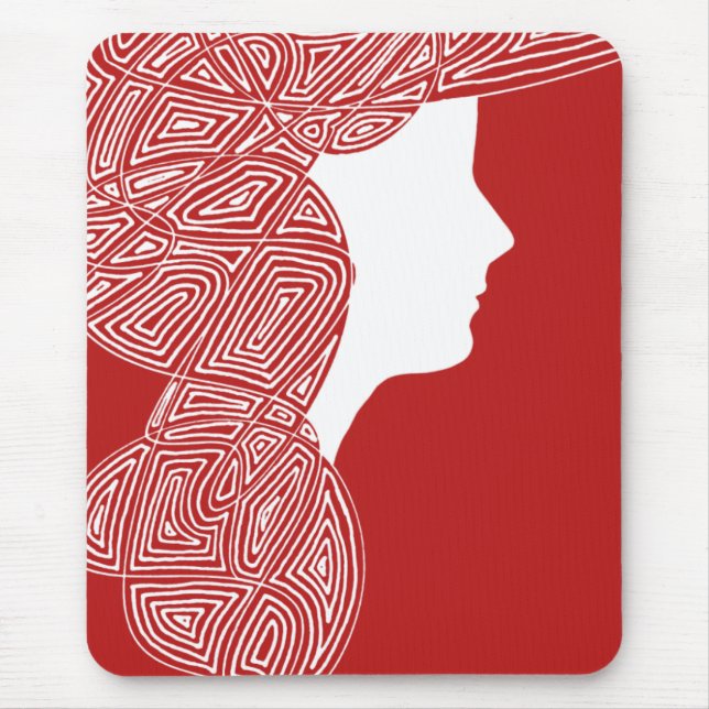 Senhora vermelha Mousepad (Frente)