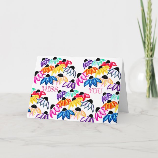 SENHORA VOCÊ NO Cartão de Nota Echinacea<Blank Ins (Frente)