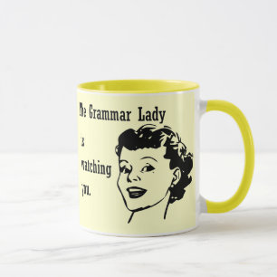 Senhora Watching Caneca da gramática