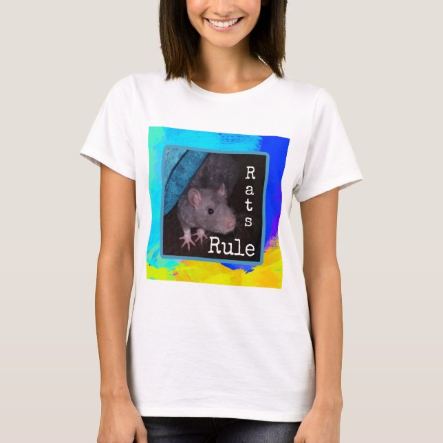 Senhoras, camiseta rosa "Regra dos Ratos" (Frente)