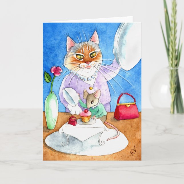 Senhoras que almoçam cartão ou convite (Frente)