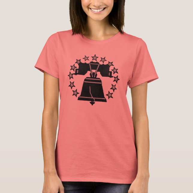 Senhoras Ringer Liberty Bell T-shirt (Frente)
