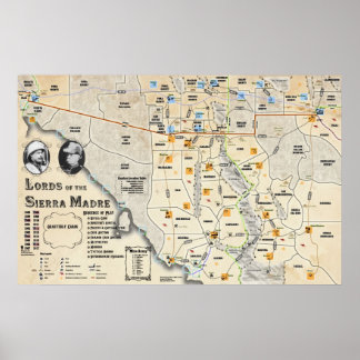 Senhores do Poster do mapa de Sierra Madre