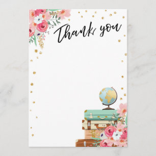 Senhorita das flores dos cartões de agradecimentos