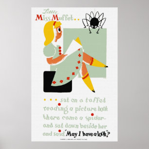 Senhorita pequena Muffet Leitura Poster