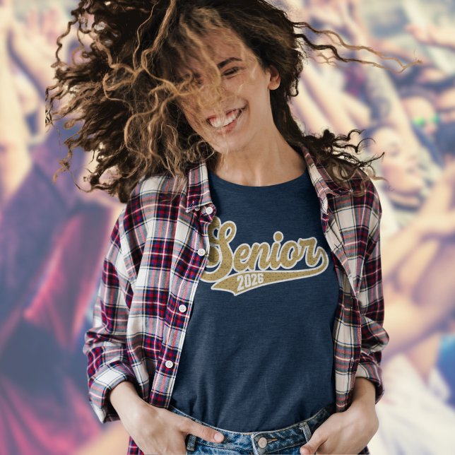 Senior 2026 Gold with Blue Polka Dots Lion T-Shirt (Criador carregado)