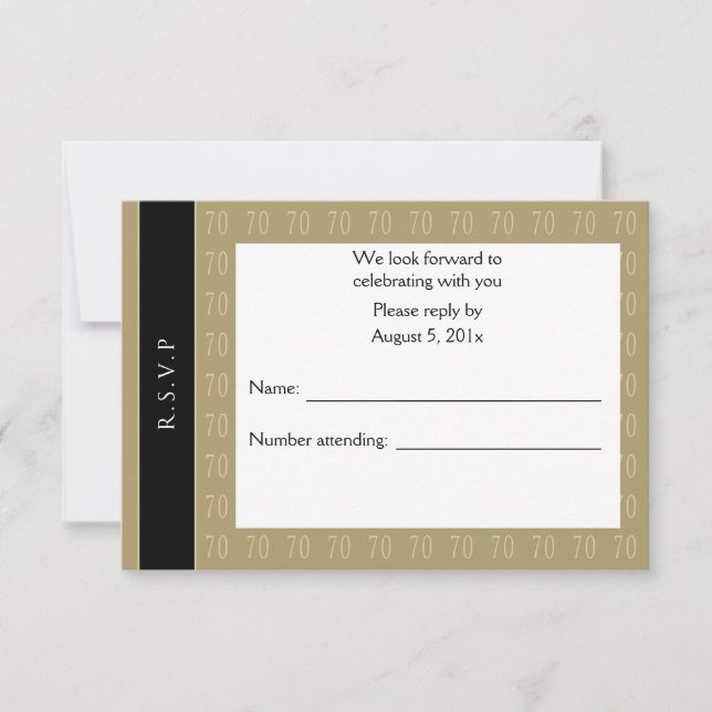 Sensacional Em 70 Convite RSVP (Frente)