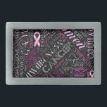 Sensibilização para o Cancer de mama Cloud ID261<br><div class="desc">Compartilhe uma mensagem importante com este design de fecho de cinto de classe que apresenta uma nuvem de palavras de Consciência do Cancer de Mama. Algumas das palavras incluídas são: Esperança, Amor, Crença, Fé, Coragem, Consciência, Irmã, Mãe, Filha, Tia, Avó, Poderosa, com fitas cor-de-rosa de Consciência do Cancer da Mama....</div>