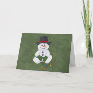 Sentado Cartão de Natal Snowman
