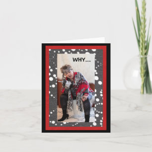 Sentado com humor AINDA num cartão de bicicleta de