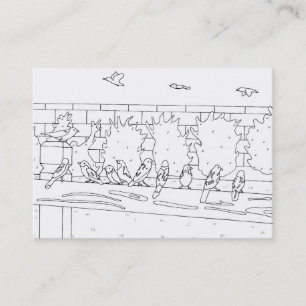 Sentados em Cartões de visitas de coloração de tri