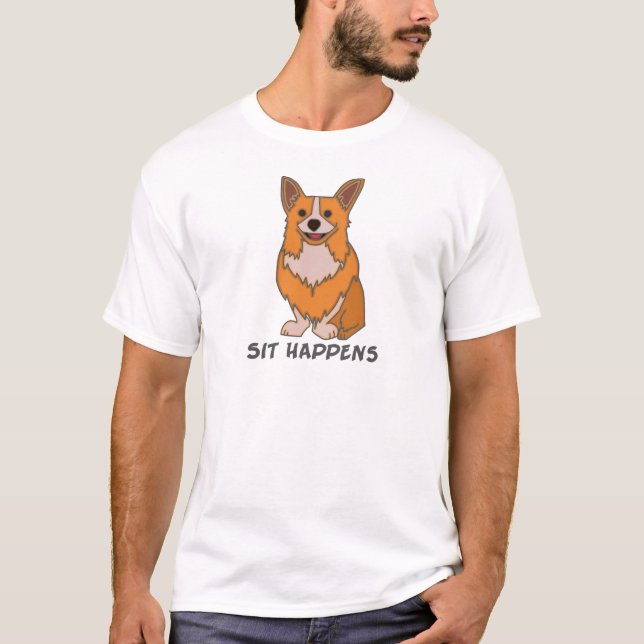 Sente-se acontece camisa do Corgi T (Frente)