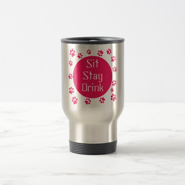 Sente-se. Estada. Bebida. Caneca de viagem (Centro)
