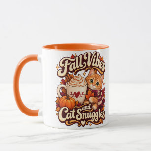 Sentimentos de Outono e Abraços de Gato Caneca de 
