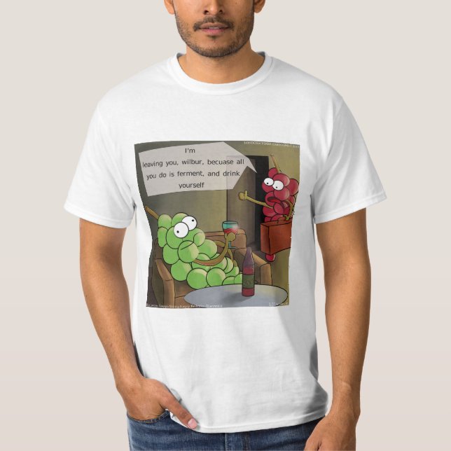 Separação de Uva Comida Divertida, Vinho & Camisa  (Frente)