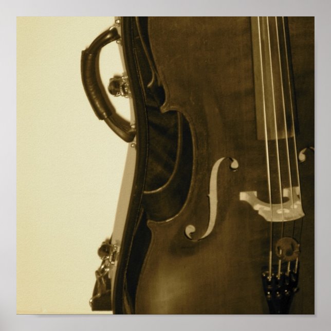 Sepia Cello poster impressão (Frente)