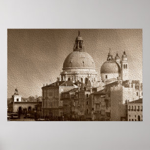 Sepia - Efeito do Papel Venice Grande Canal Poster