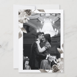 Sepia Floral Foto Watercolor Convite Para Casament