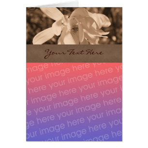 Sepia Magnolia Cartão com fotos Flor